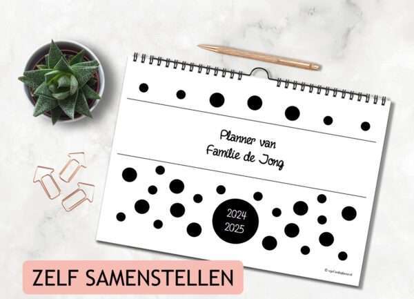 Gepersonaliseerde familieplanner schooljaar 24-25 zelf maken