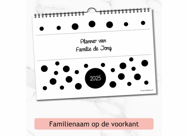 Familieplanner personaliseren met namen